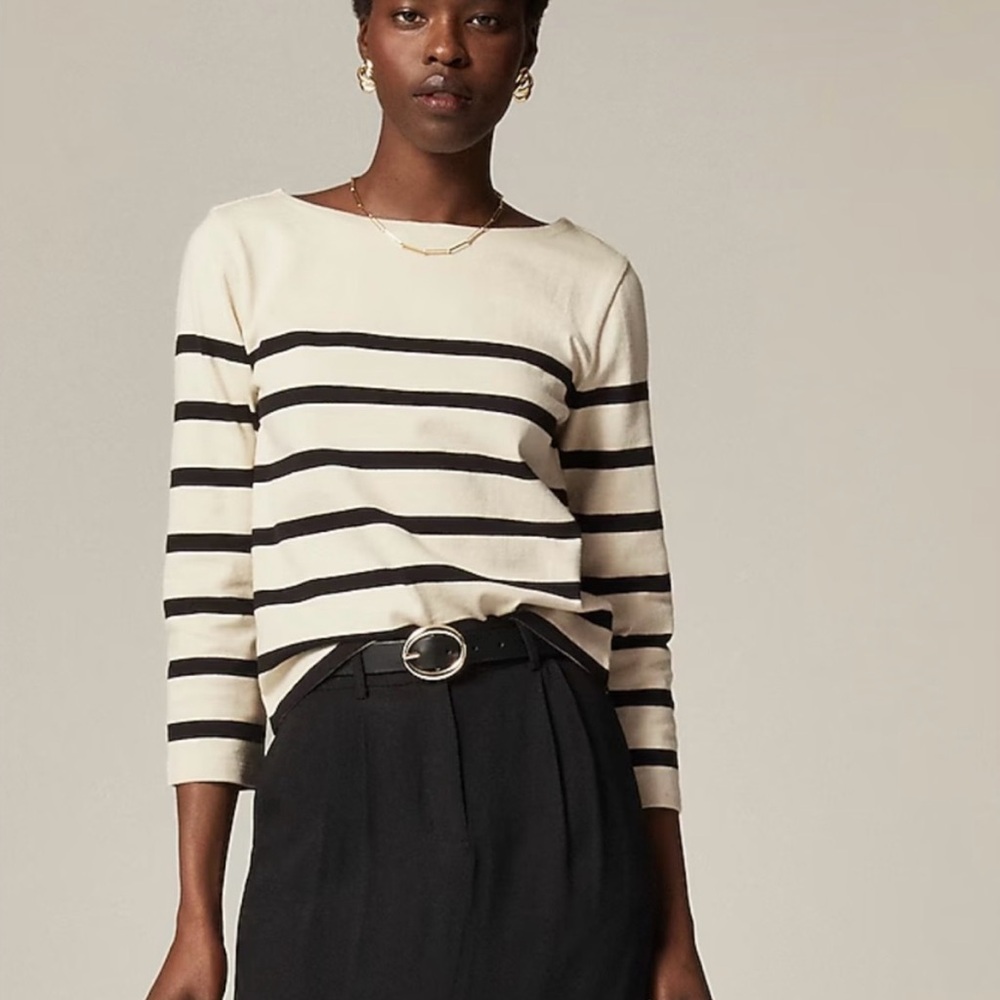 Classic mariner cloth boatneck T shirt in stripe